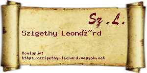 Szigethy Leonárd névjegykártya